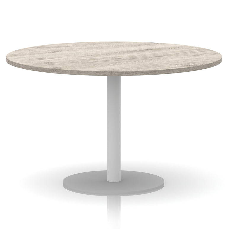 Italia Round Poseur Table White Leg
