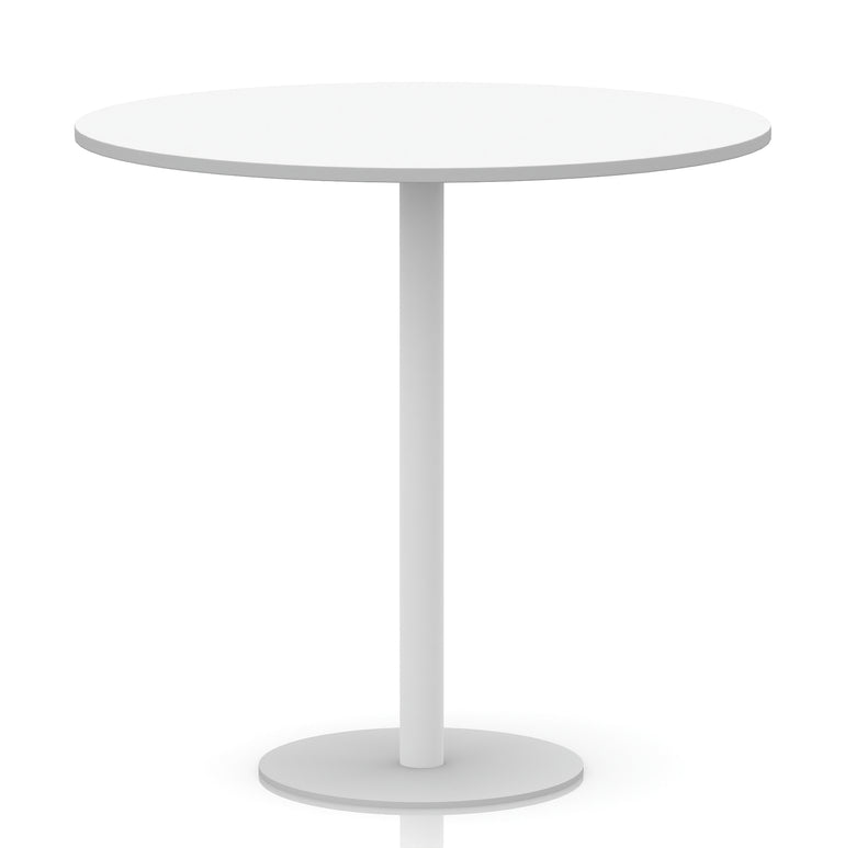Italia Round Poseur Table White Leg