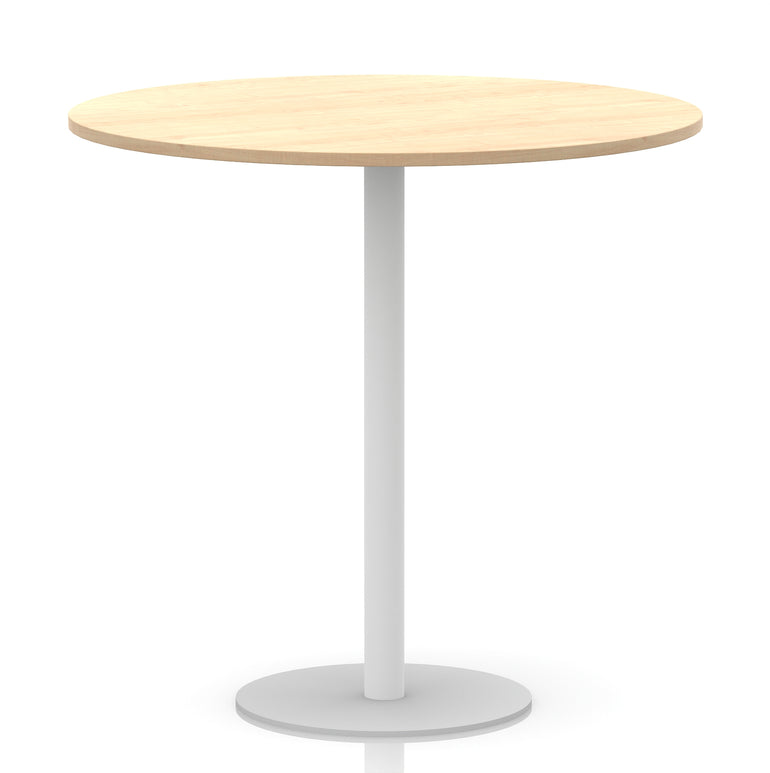 Italia Round Poseur Table White Leg