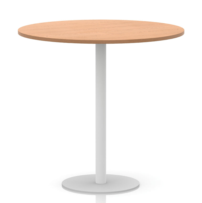 Italia Round Poseur Table White Leg
