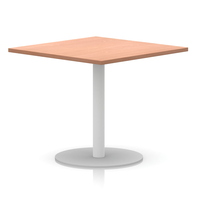 Italia Square Poseur Table White Leg