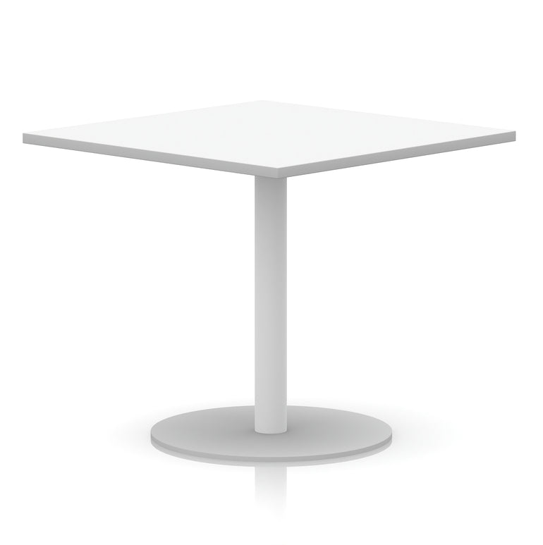 Italia Square Poseur Table White Leg