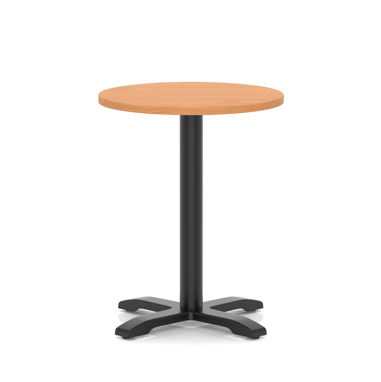 Italia Round Poseur Table With Cross Base Black Leg