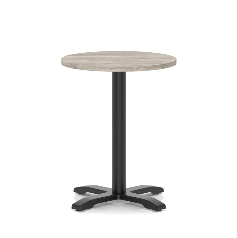 Italia Round Poseur Table With Cross Base Black Leg