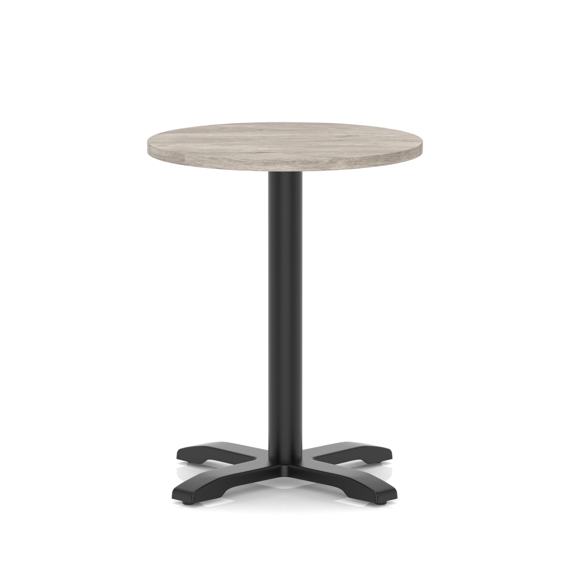 Italia Round Poseur Table With Cross Base Black Leg