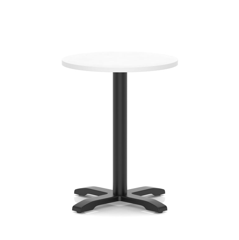 Italia Round Poseur Table With Cross Base Black Leg