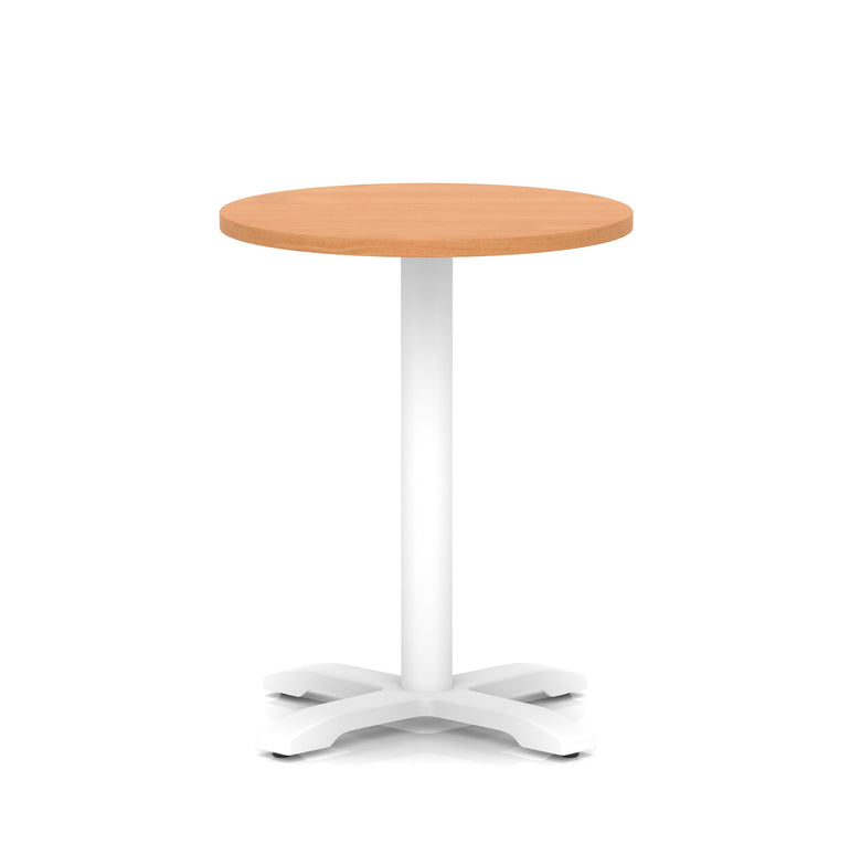 Italia Round Poseur Table With Cross Base White Leg