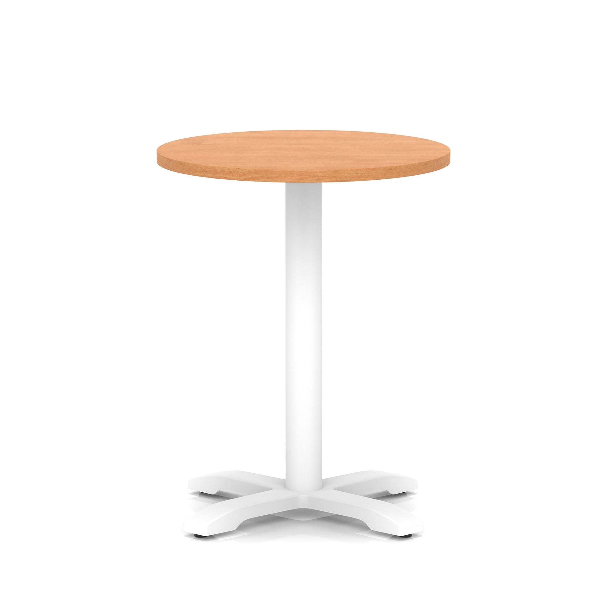 Italia Round Poseur Table With Cross Base White Leg