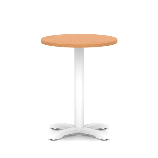 EE - Italia Round Poseur Table With Cross Base White Leg
