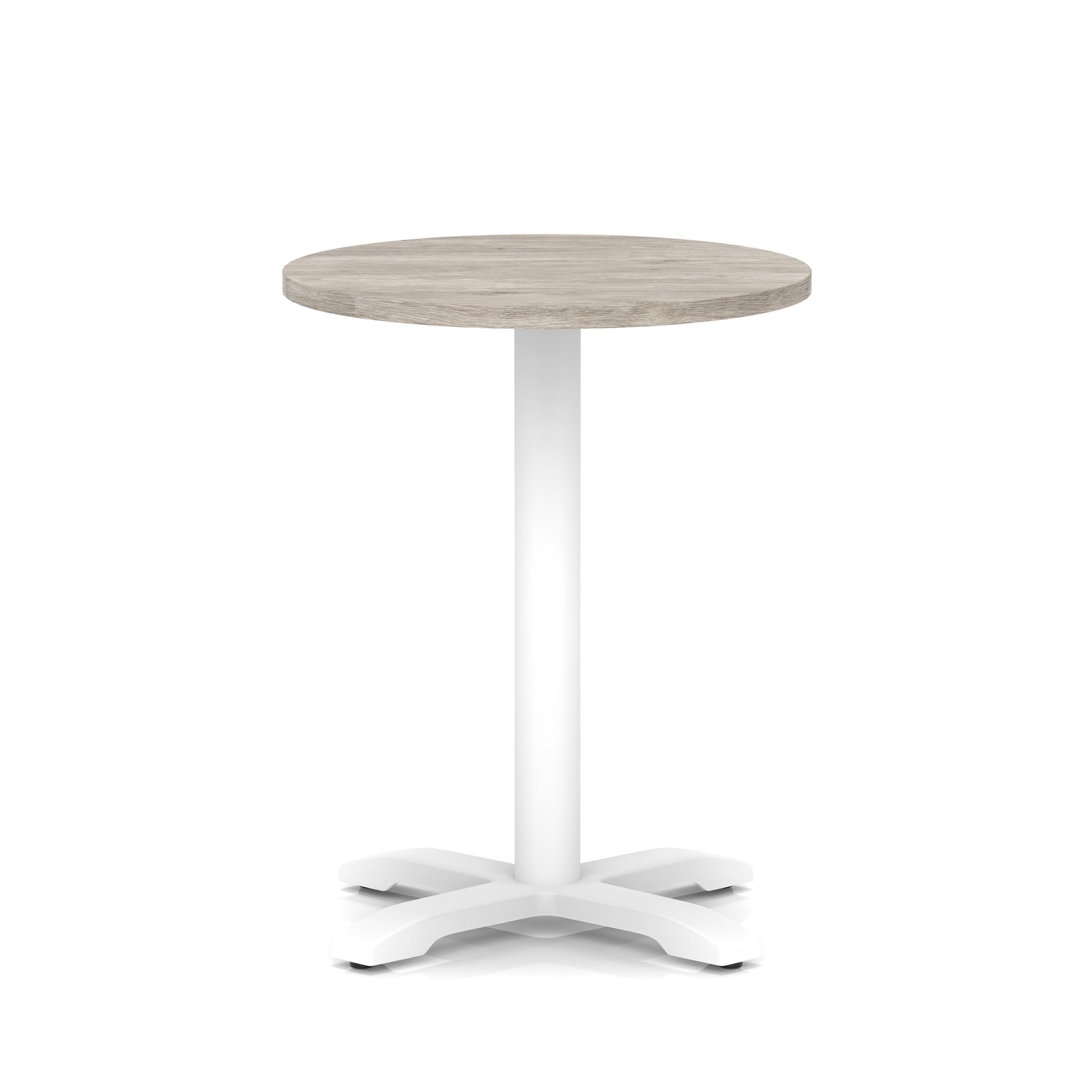 Italia Round Poseur Table With Cross Base White Leg