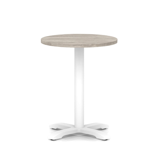 EE - Italia Round Poseur Table With Cross Base White Leg
