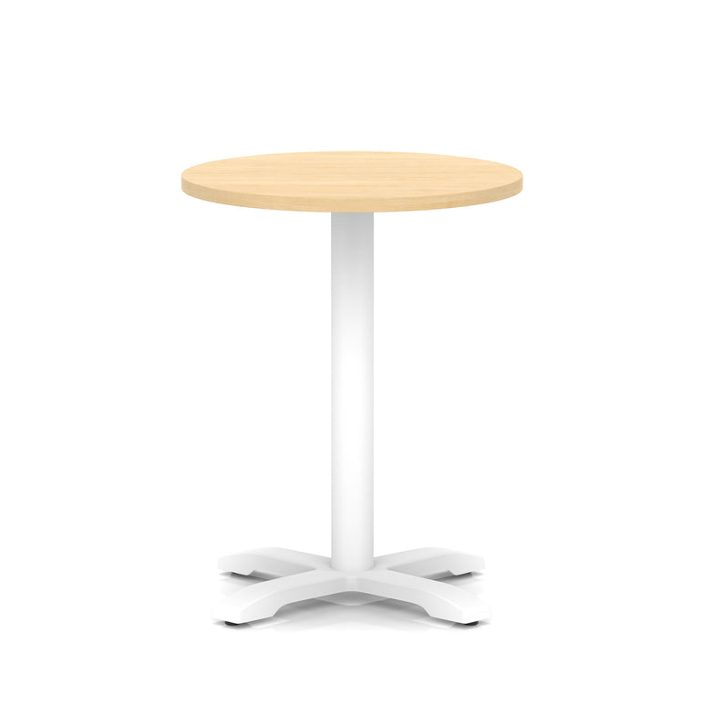 Italia Round Poseur Table With Cross Base White Leg