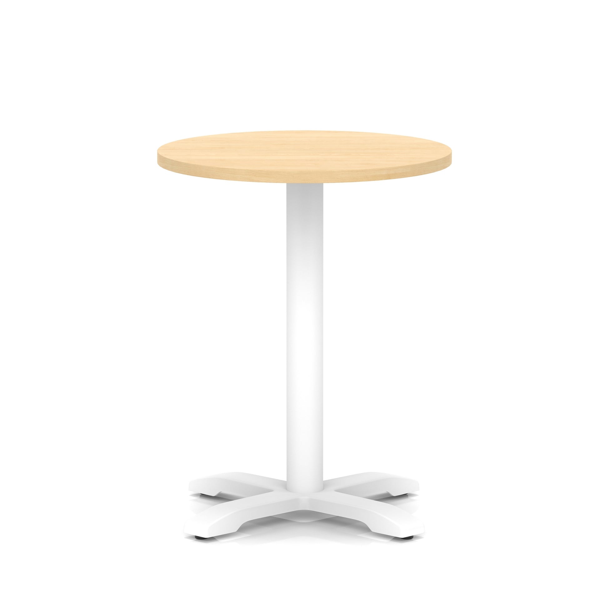 Italia Round Poseur Table With Cross Base White Leg