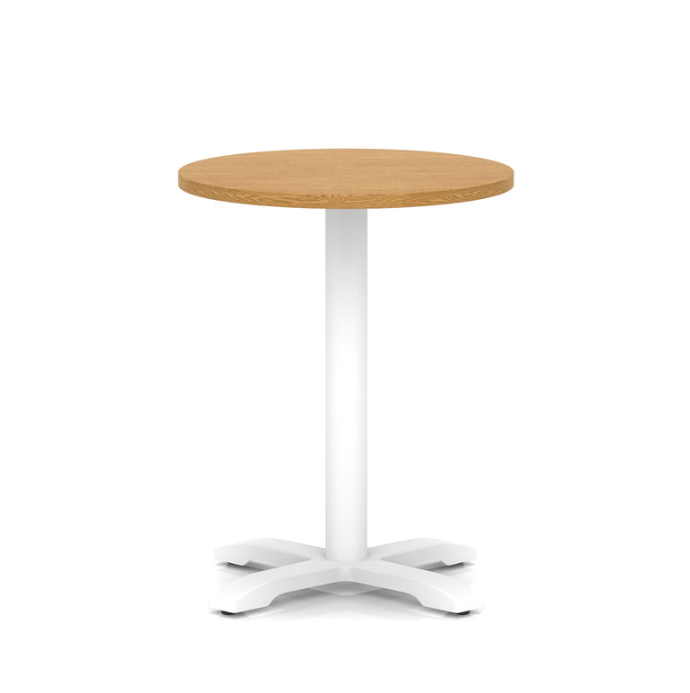 Italia Round Poseur Table With Cross Base White Leg