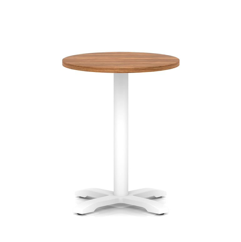 Italia Round Poseur Table With Cross Base White Leg