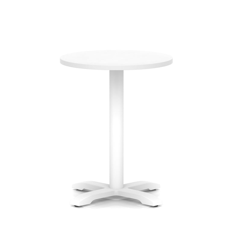 Italia Round Poseur Table With Cross Base White Leg