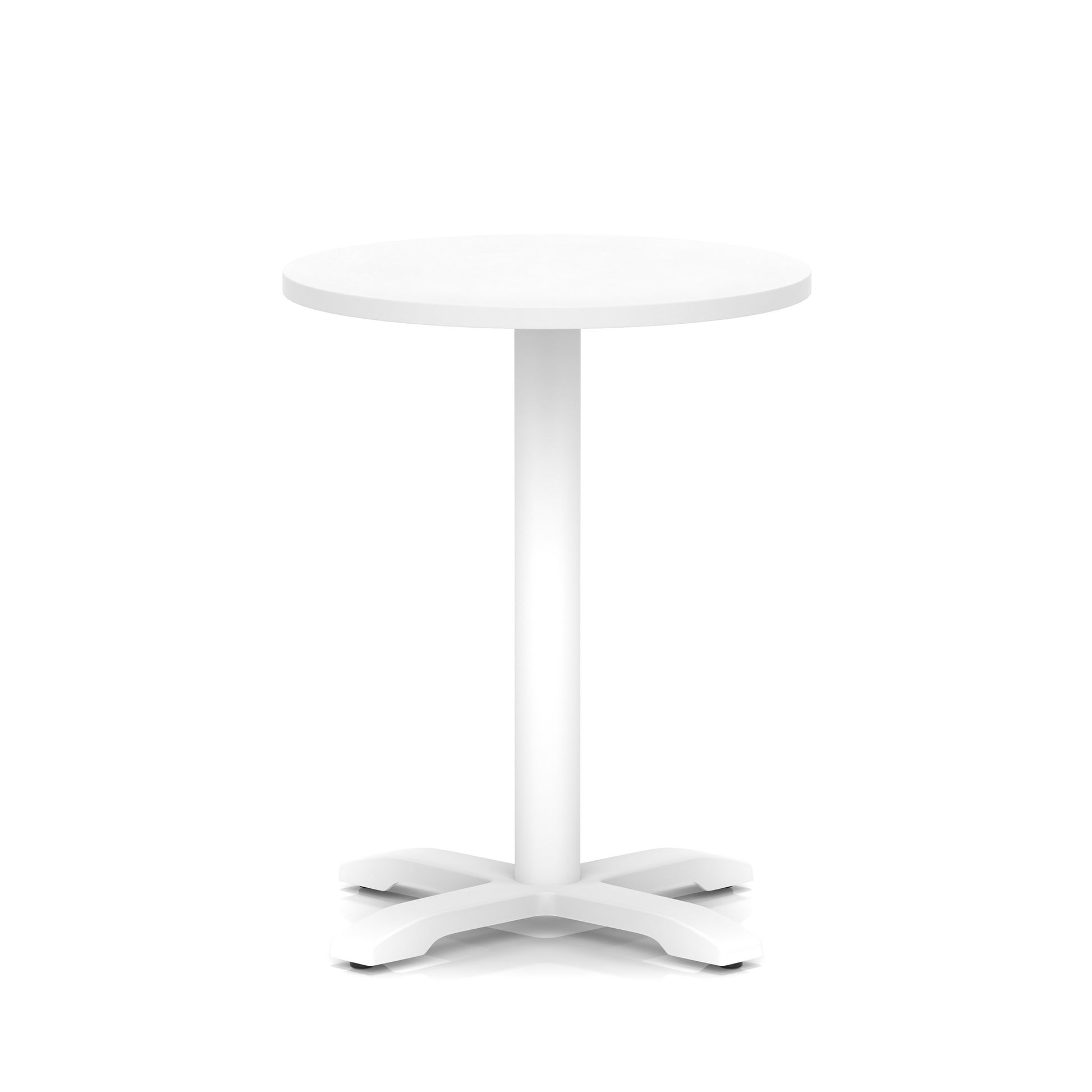 Italia Round Poseur Table With Cross Base White Leg