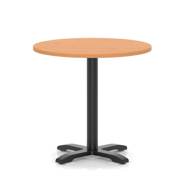 Italia Round Poseur Table With Cross Base Black Leg