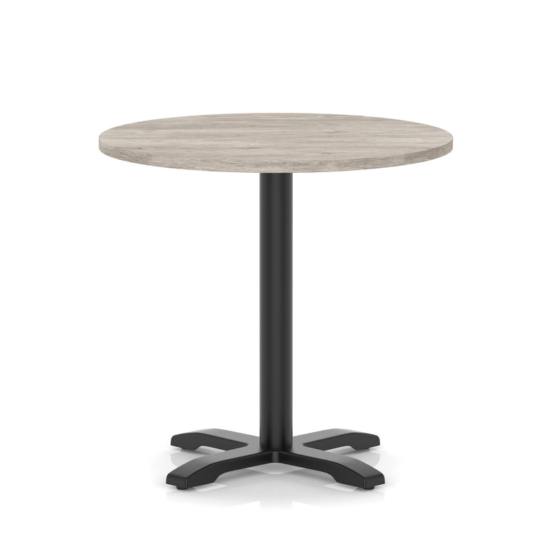 Italia Round Poseur Table With Cross Base Black Leg