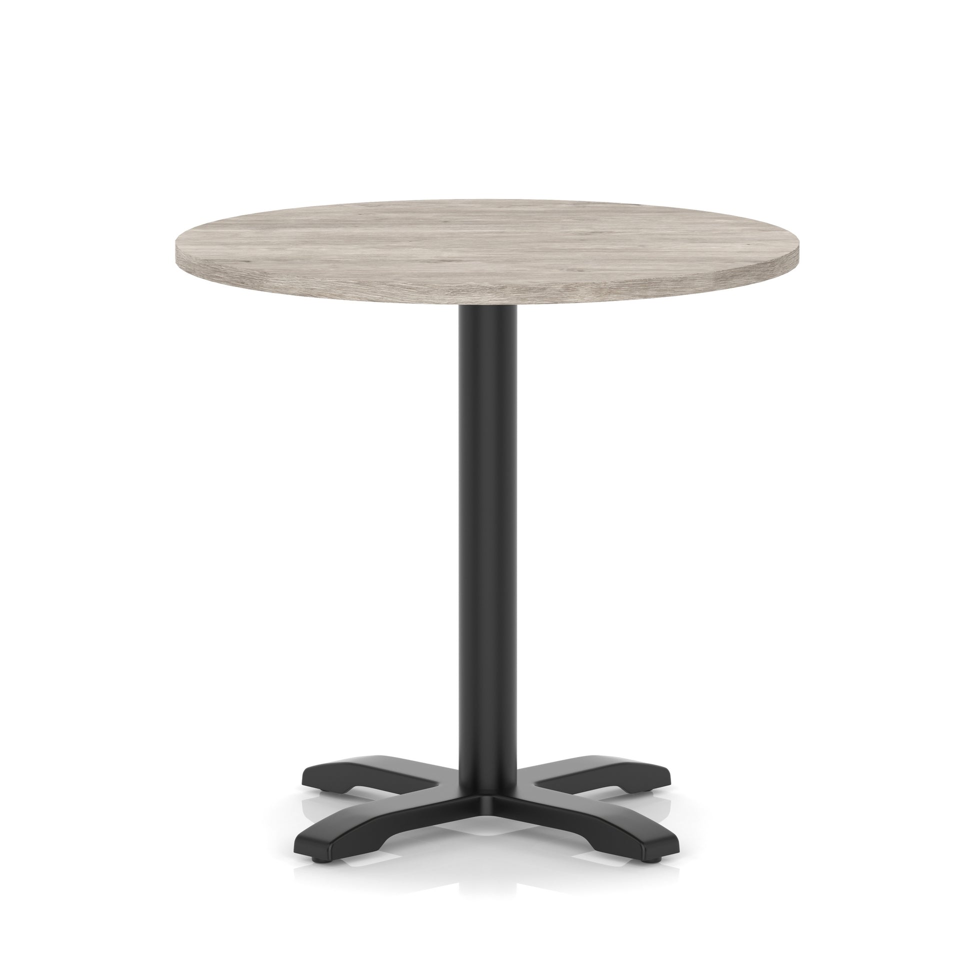 Italia Round Poseur Table With Cross Base Black Leg