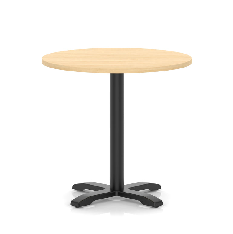 Italia Round Poseur Table With Cross Base Black Leg