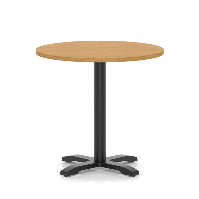 Italia Round Poseur Table With Cross Base Black Leg