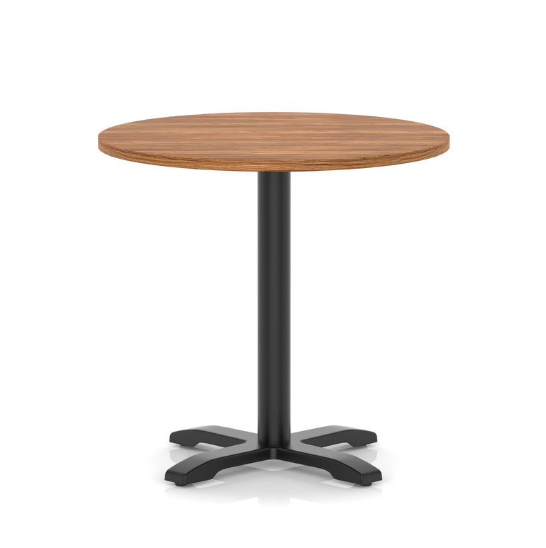 Italia Round Poseur Table With Cross Base Black Leg