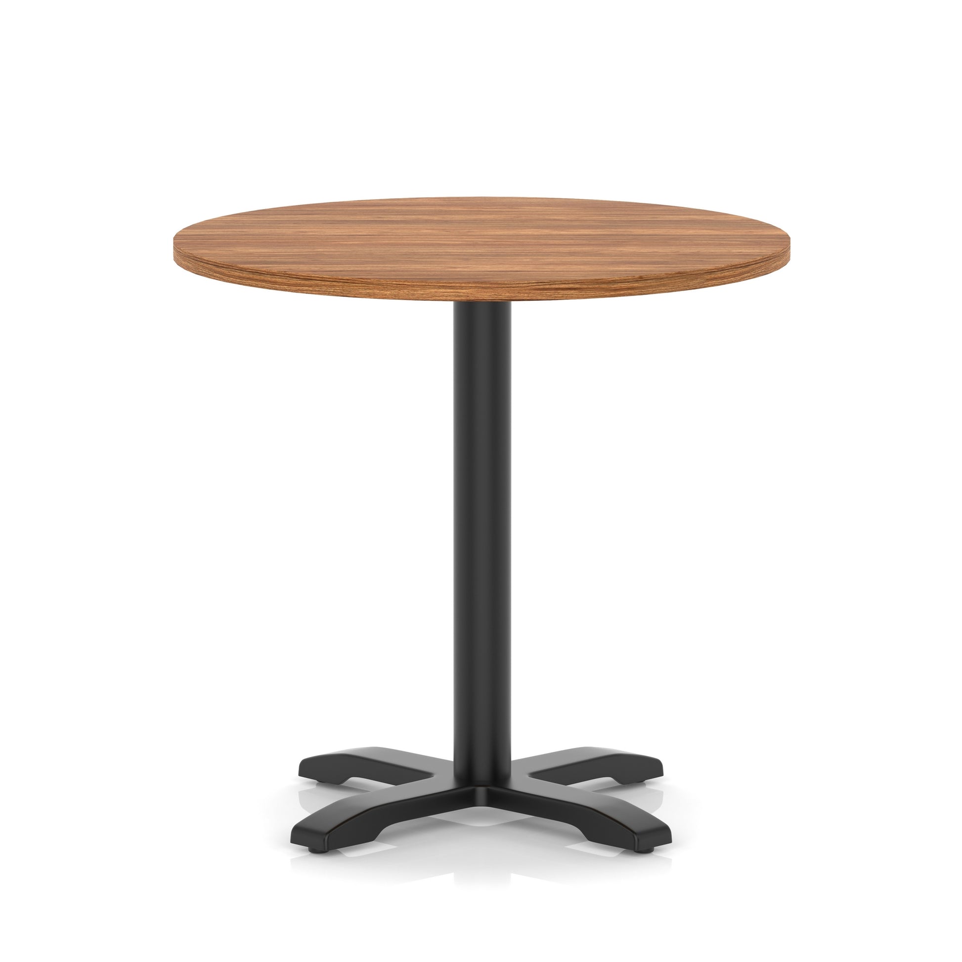 Italia Round Poseur Table With Cross Base Black Leg
