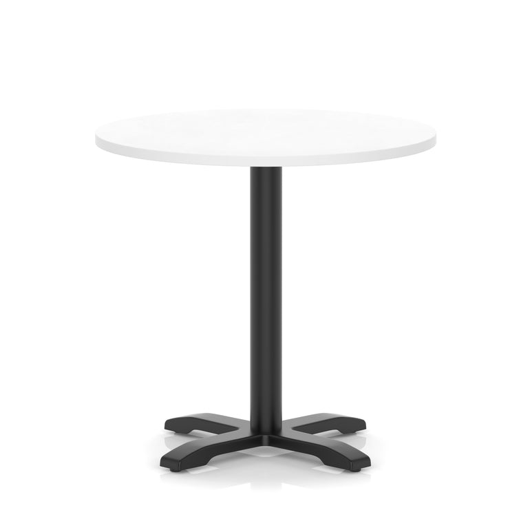 Italia Round Poseur Table With Cross Base Black Leg