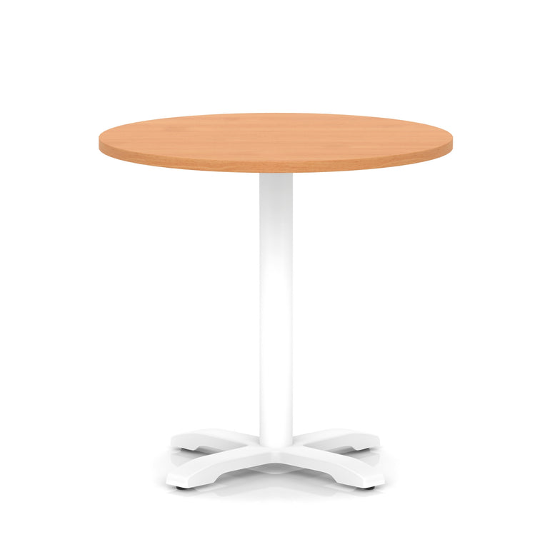 Italia Round Poseur Table With Cross Base White Leg