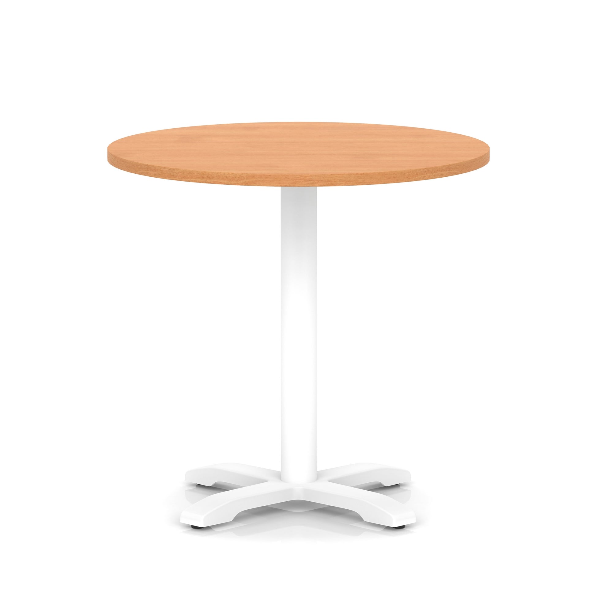 Italia Round Poseur Table With Cross Base White Leg