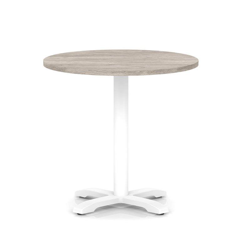 Italia Round Poseur Table With Cross Base White Leg