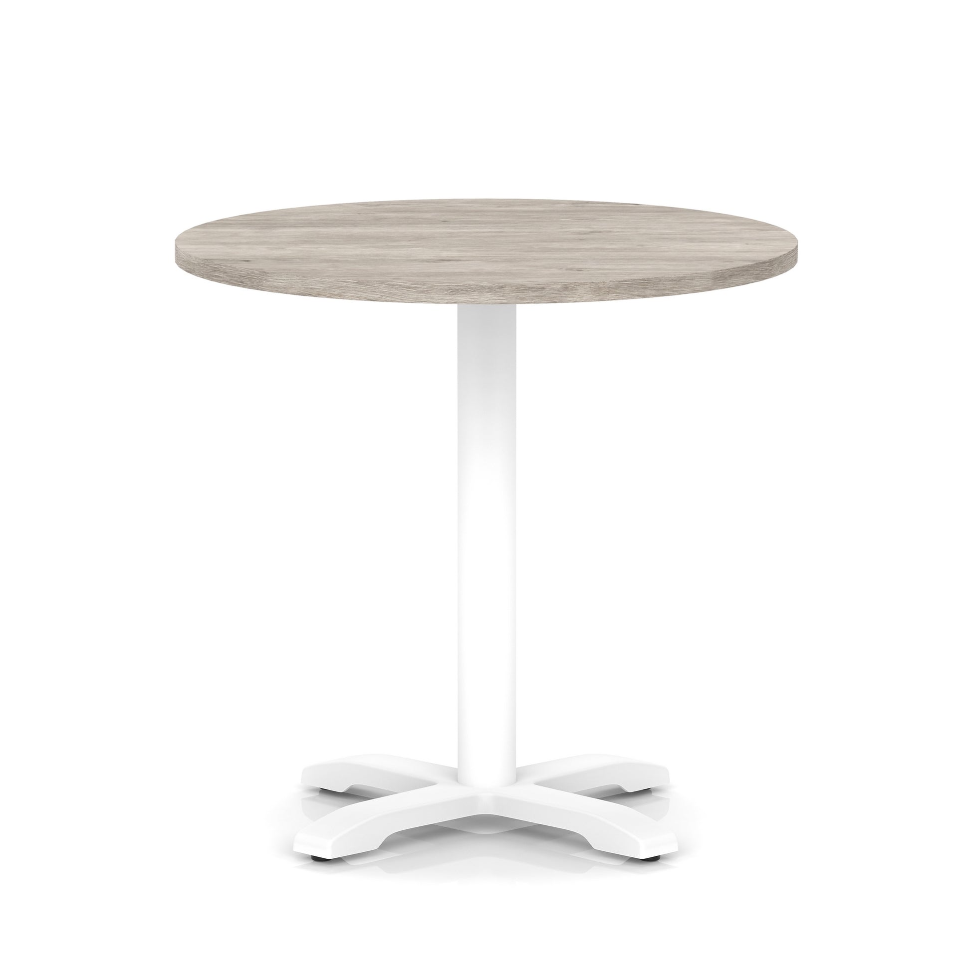Italia Round Poseur Table With Cross Base White Leg