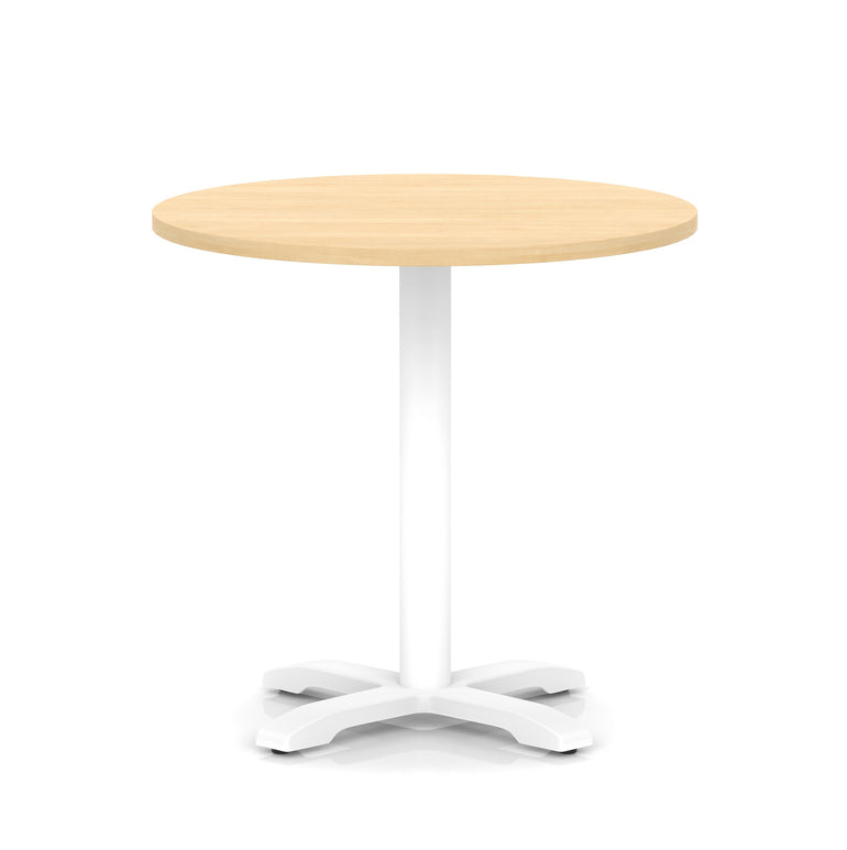 Italia Round Poseur Table With Cross Base White Leg