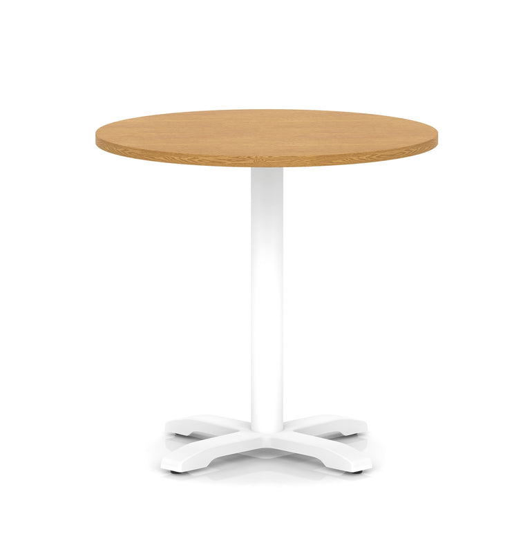 Italia Round Poseur Table With Cross Base White Leg