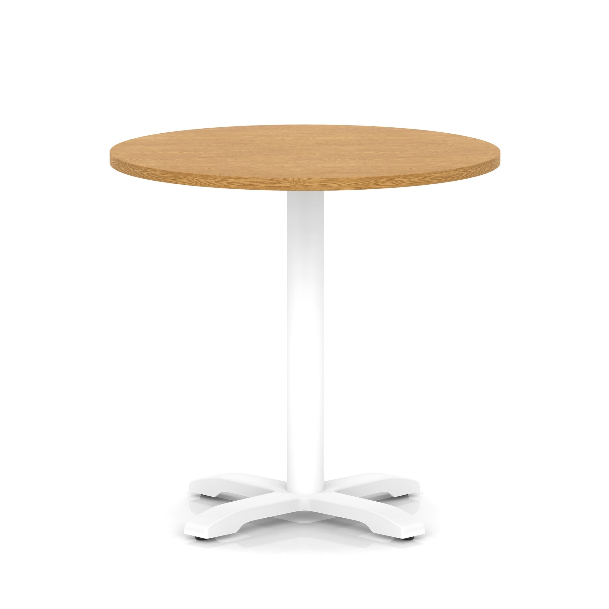 Italia Round Poseur Table With Cross Base White Leg