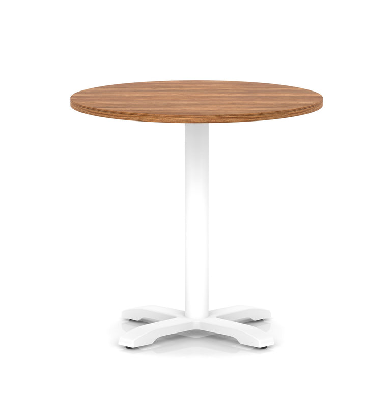 Italia Round Poseur Table With Cross Base White Leg