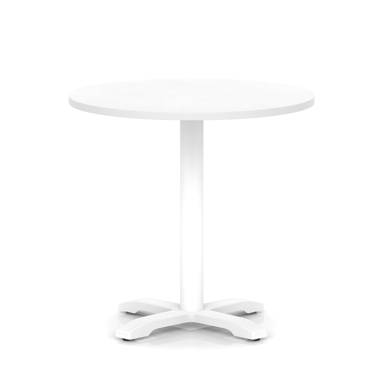 Italia Round Poseur Table With Cross Base White Leg