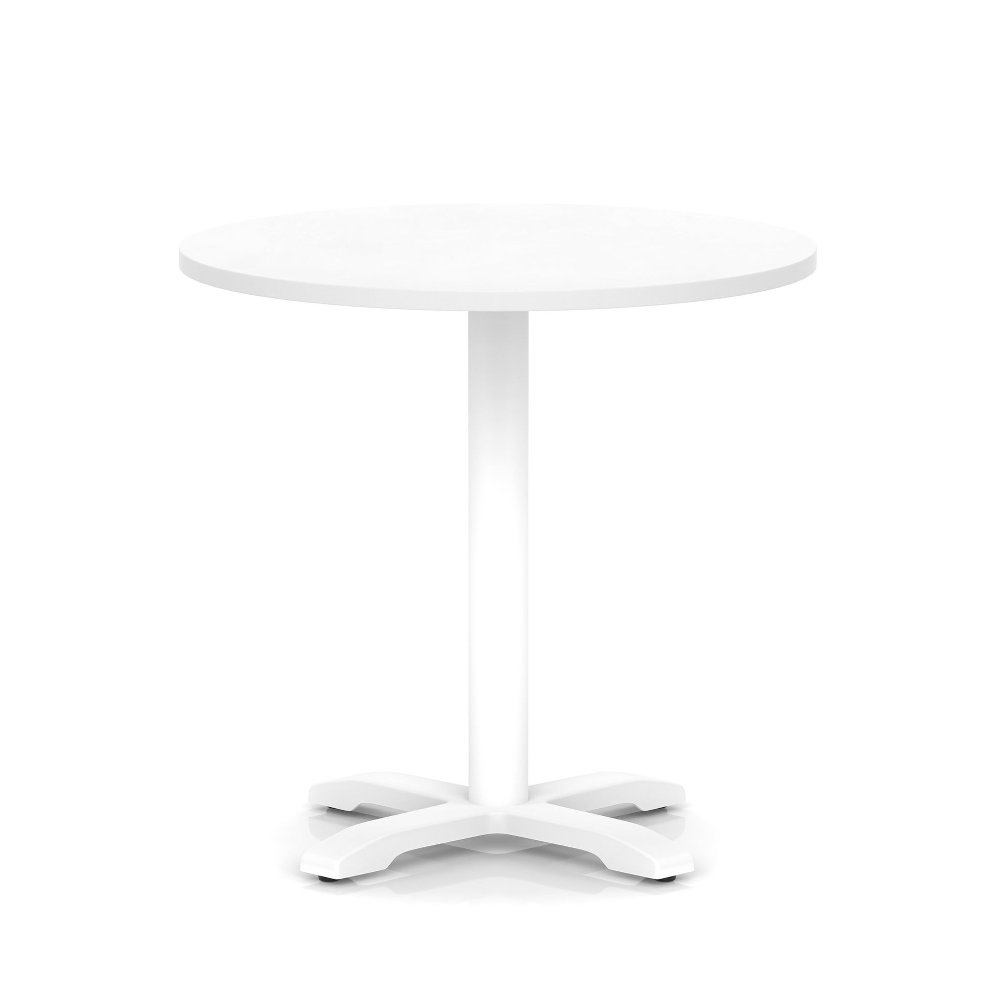 Italia Round Poseur Table With Cross Base White Leg