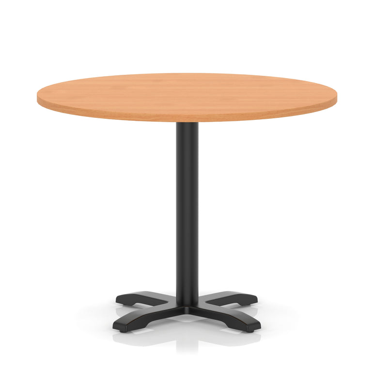 Italia Round Poseur Table With Cross Base Black Leg