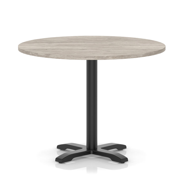 Italia Round Poseur Table With Cross Base Black Leg