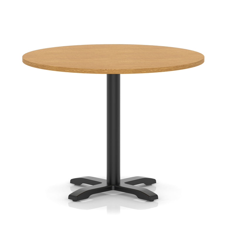 Italia Round Poseur Table With Cross Base Black Leg