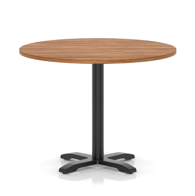 Italia Round Poseur Table With Cross Base Black Leg
