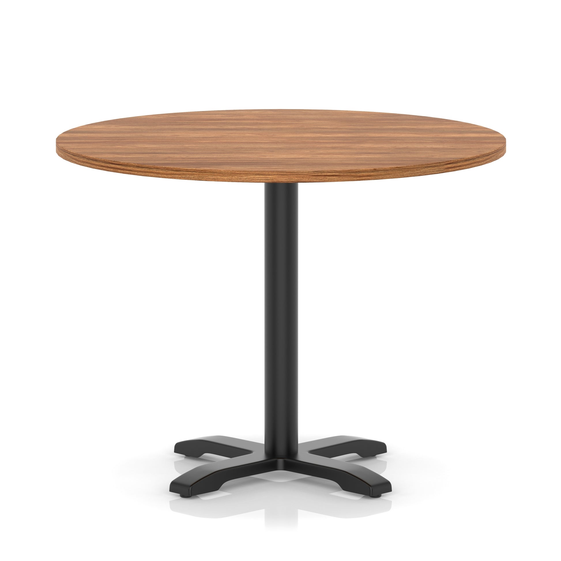 Italia Round Poseur Table With Cross Base Black Leg