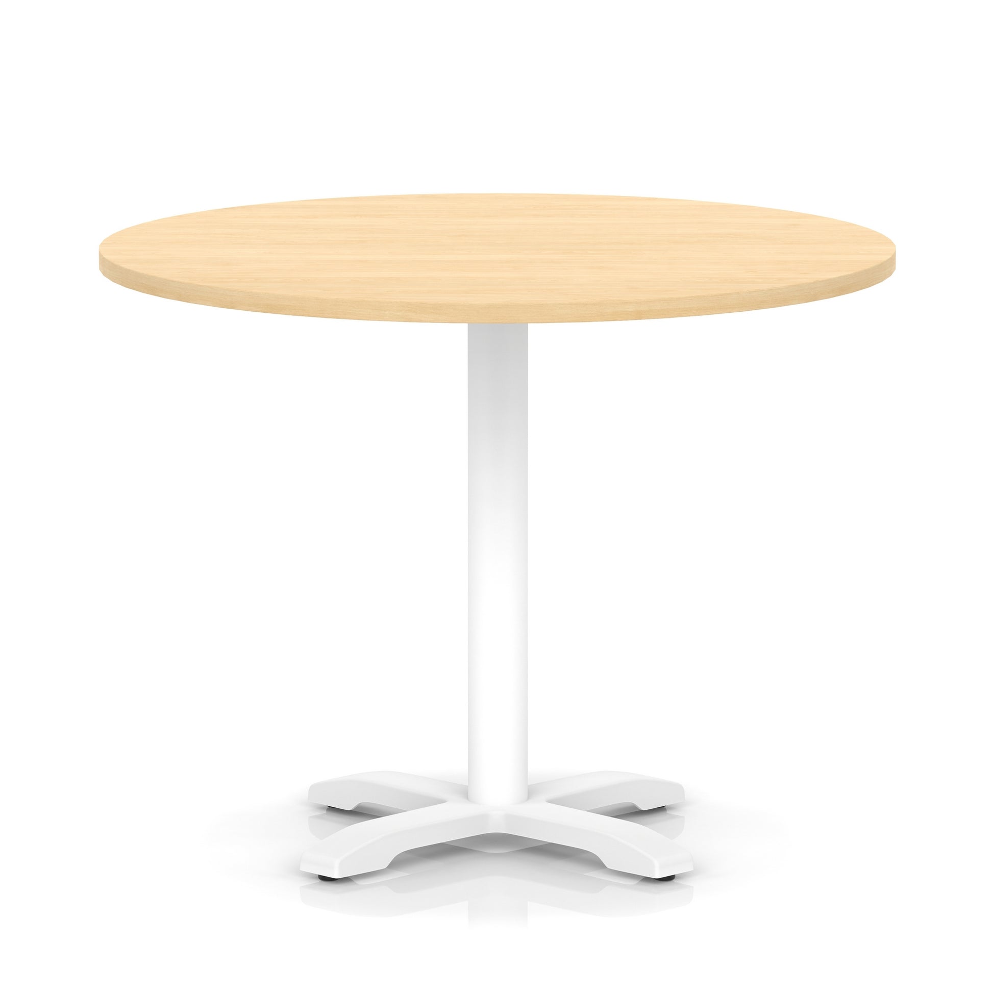 Italia Round Poseur Table With Cross Base White Leg