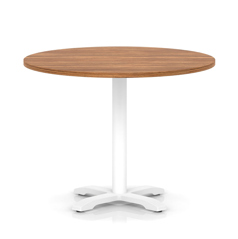 Italia Round Poseur Table With Cross Base White Leg