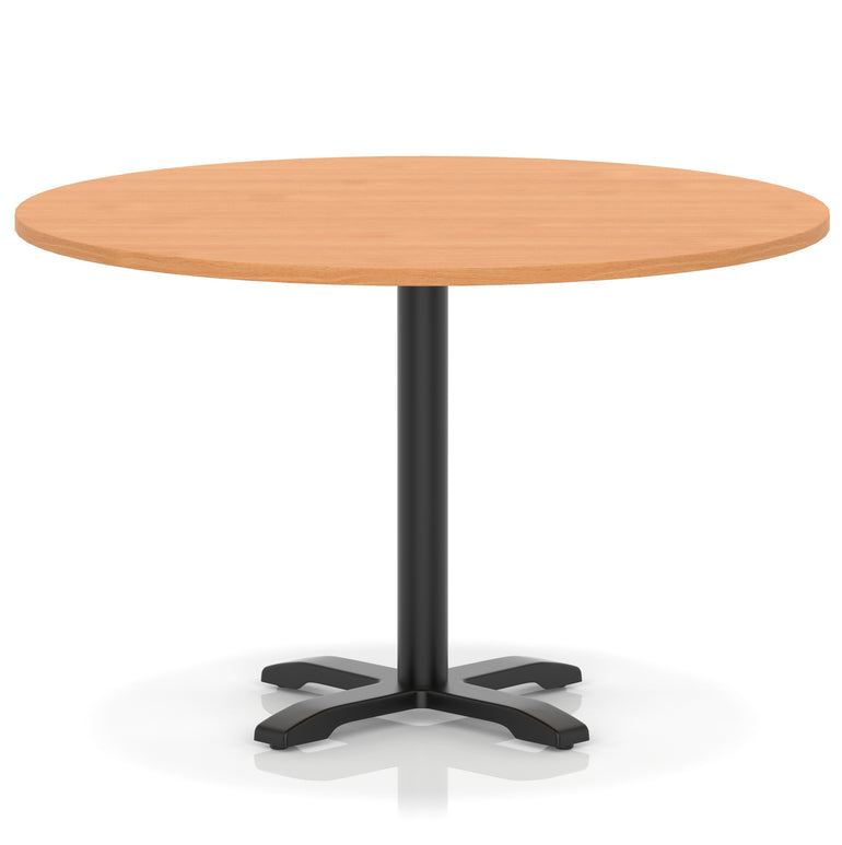 Italia Round Poseur Table With Cross Base Black Leg