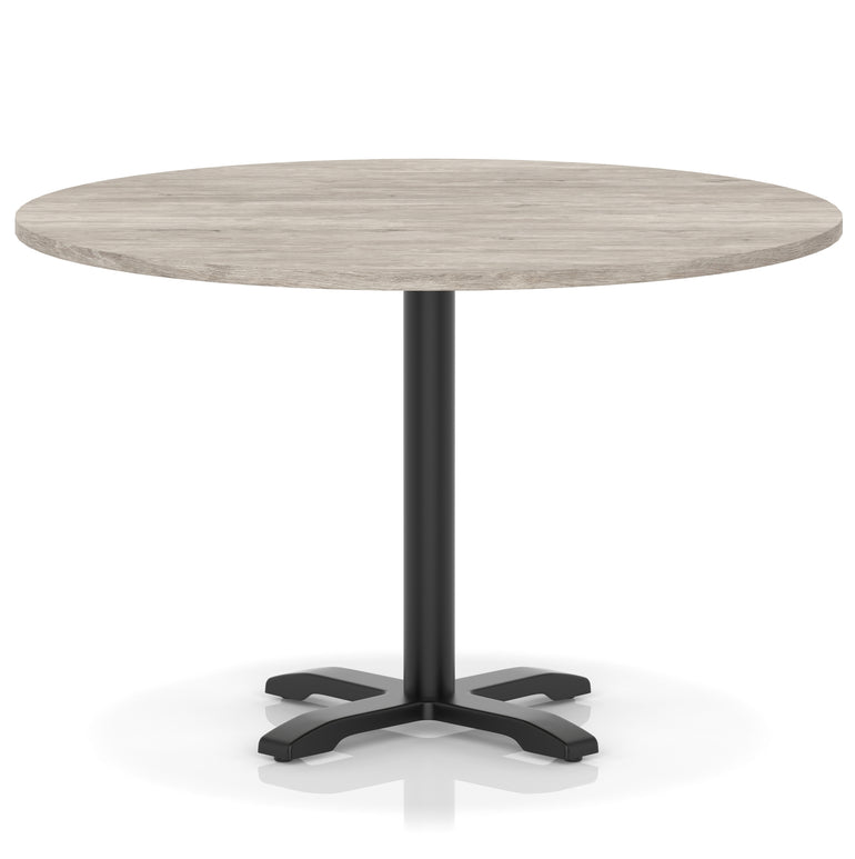 Italia Round Poseur Table With Cross Base Black Leg