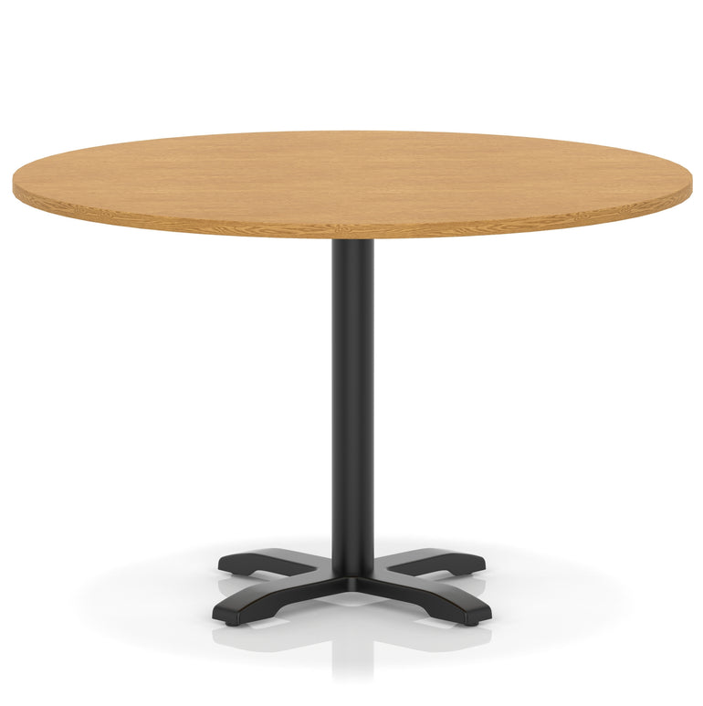 Italia Round Poseur Table With Cross Base Black Leg