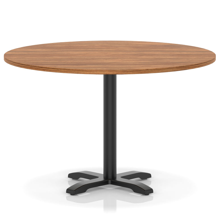 Italia Round Poseur Table With Cross Base Black Leg